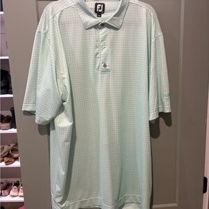 FootJoy Men's Light Mint Green Check Performance Polo
